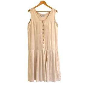 St. Michael Linen Blend Midi Shift Dress UK16/44 (US 14/L) Lagenlook Cottage